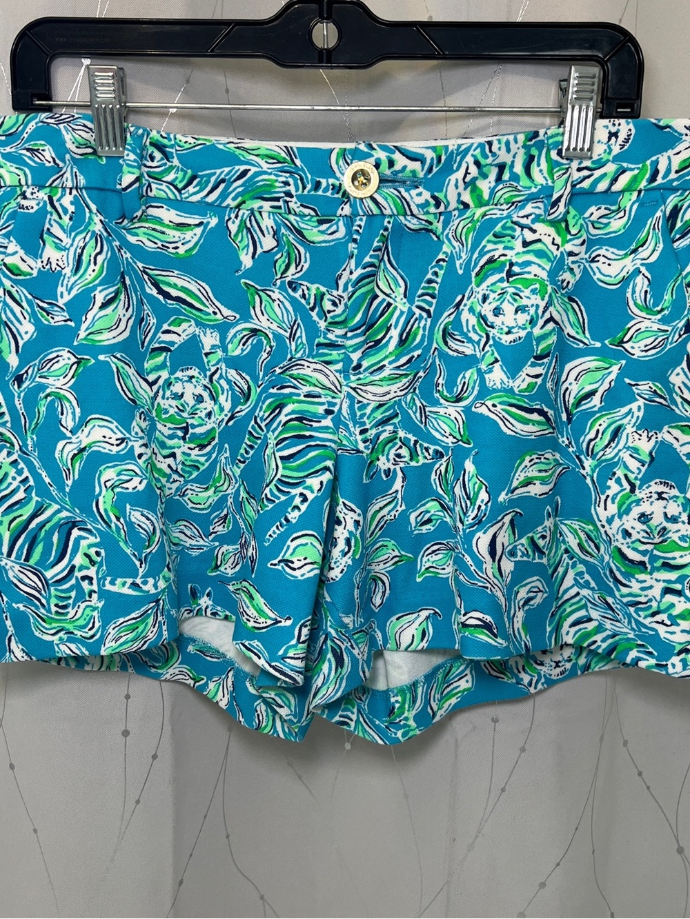 Lilly Pulitzer Callahan Knit Shorts Turquoise Oasis Outta Line Size 10